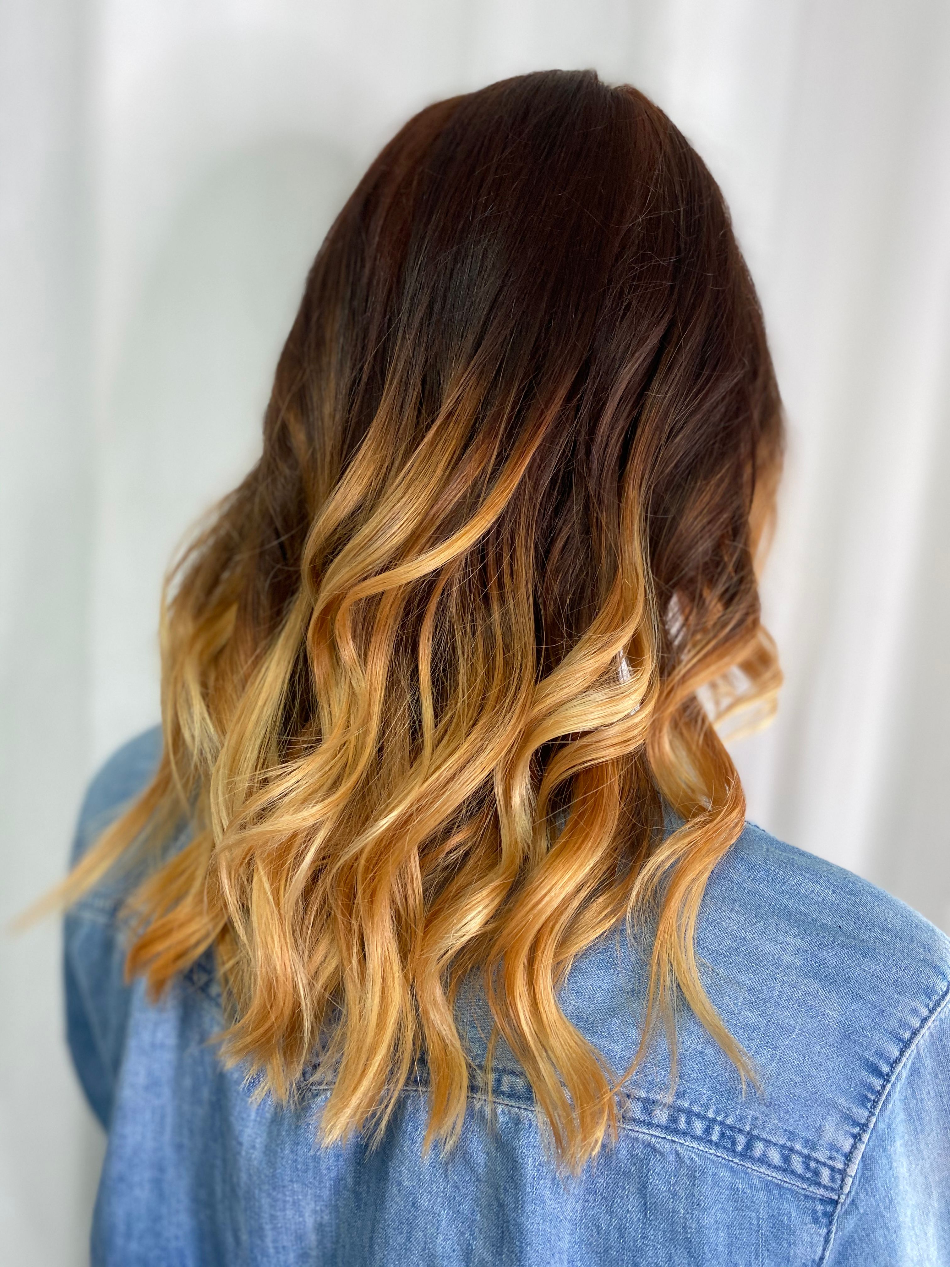 Balayage miedziany blond